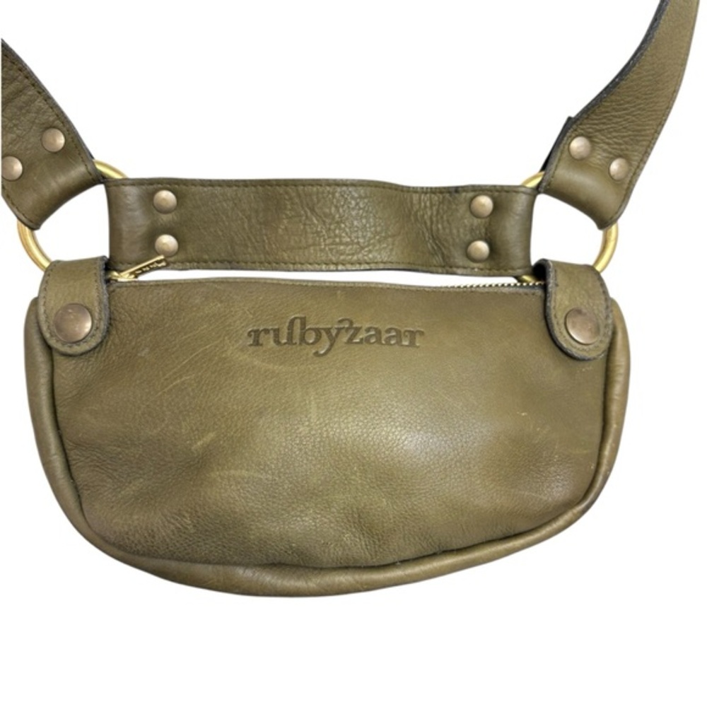 Rubyzaar bohary bag in army green leather
